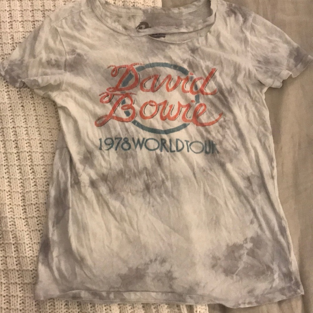 Distressed Tie dye Bowie band tee